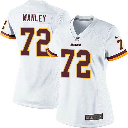 Women's Limited Dexter Manley Nike Jersey White Road - #72 NFL Washington Redskins
